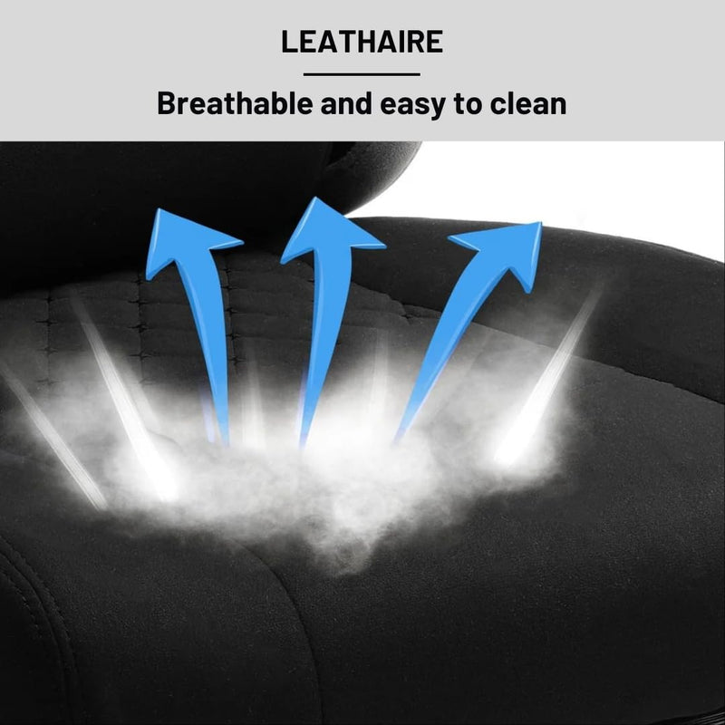 GTPLAYER Multi-Functional Ergonomic Gaming & Computer Chair – Breathable Fabric, Pocket Spring Cushion, Adjustable Neck & Lumbar Pillow for Back Support & Footrest, Home & Office Chair (Black)
