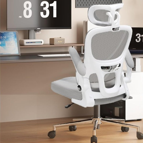GTPLAYER - Ergonomic Office Chair | Auto-Adaptive Lumbar Support | High-End Quality Mesh Adjustable Neck & Armrests | Heavy-Duty Chromium Metal Base (Grey)