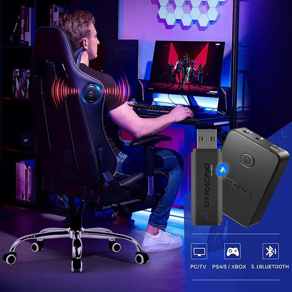 GTPLAYER "Titan Pro Inbuilt Bluetooth Speakers' Gaming Chair, Immersive Audio Experience for Streaming & Gaming, Ergonomic Chair with Adjustable Neckrest, Lumbar Pillow & Footrest (Bluetooth - Black)