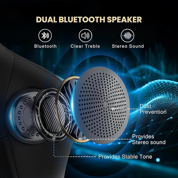 GTPLAYER "Titan Pro Inbuilt Bluetooth Speakers' Gaming Chair, Immersive Audio Experience for Streaming & Gaming, Ergonomic Chair with Adjustable Neckrest, Lumbar Pillow & Footrest (Bluetooth - Black)